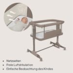 Lionelo Pari 3in1 Beistellbett – 6-fach höhenverstellbar mit Wiege & Transporttasche – Bild 7