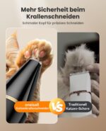 oneisall Pfotentrimmer für Hunde & Katzen mit 2 Messerkopf – IPX7 wasserdicht, leise & 2h Akkulaufzeit – Bild 4