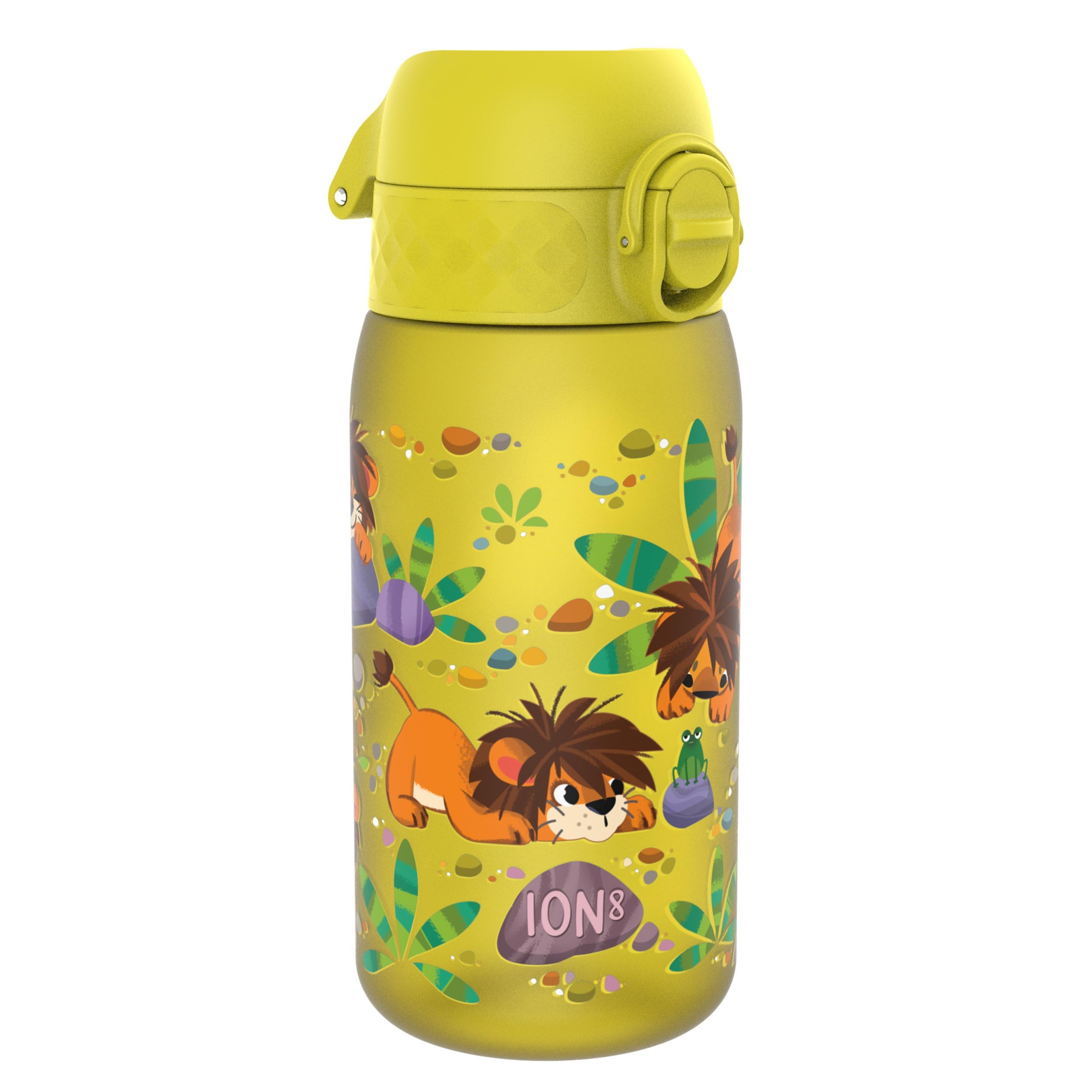 ion8 Kinder Trinkflasche 350ml – Auslaufsicher mit Einhandöffnung für sichere Hydration