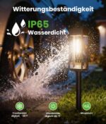 BITPOTT Solarleuchten 6er Set mit 3 Höhen – Warmweiss 3000K Gartenbeleuchtung IP65 – Bild 5