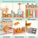 Weilim Montessori Holzspielzeug 3-in-1 ab 1 Jahr – Kugelbahn, Aktivitätswürfel & Formensortierer – Bild 2