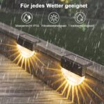 YIKANWEN 6er Set Solarleuchten für Aussen – LED Gartenlampen mit 2 Modi für Terrasse & Treppen – Bild 5