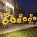 Hqynss Solar-Sonnenblumenleuchten 2er-Set – IP65 Gartenleuchten mit Dämmerungssensor – Bild 7