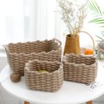 Icegrey Aufbewahrungskorb 3er Set Baumwolle – Natürliche Organisationslösung für Schlafzimmer & Wohnzimmer – Bild 4