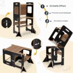 labebe Montessori Lernturm 3 in 1 mit Tafel – Klappbar & Sicher ab 1 Jahr – Bild 5