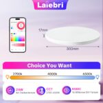 Laiebri LED-Deckenleuchte Ø30cm, 20W dimmbar mit Fernbedienung & App-Steuerung – Smart RGBIC – Bild 2