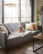 Feandrea Hundedecke M (102x73 cm) wasserdicht – Plüsch & Sherpa für kleine Hunde – Bild 2