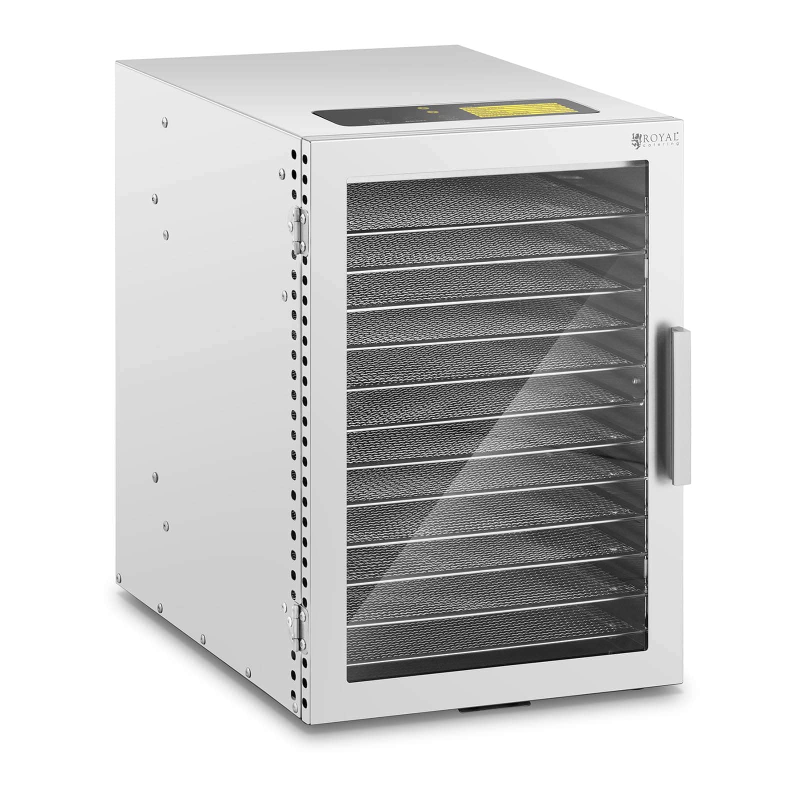 Royal Catering Dörrautomat 800W mit 12 Edelstahl-Etagen – Profi-Obsttrockner 20–90°C