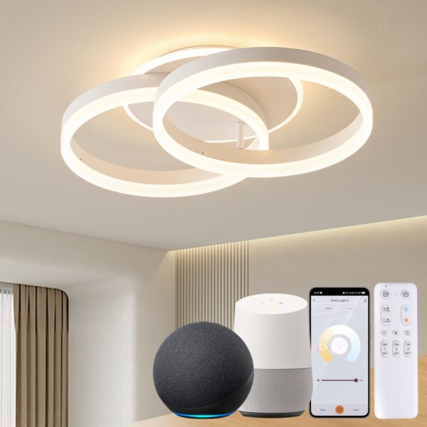 Amdelne Smart Deckenlampe 50cm LED – Sprachsteuerung mit Alexa & App-Kontrolle