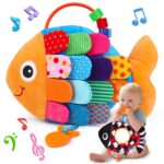 Lypsochaat Fisch-Kuscheltier mit Spiegel – 7-in-1 Sensorik Spielzeug für Babys 0–12 Monate