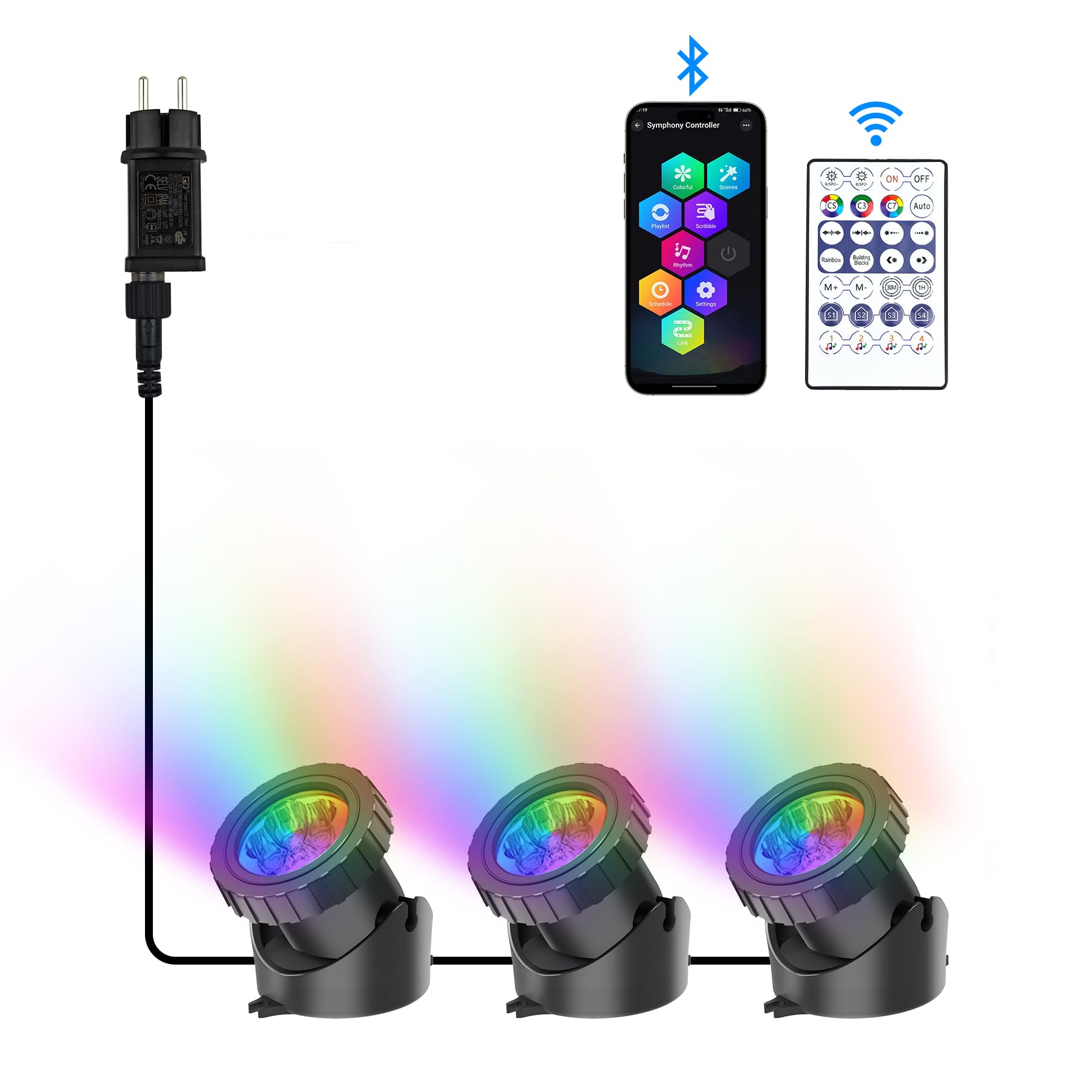 NATPOW RGB LED Unterwasserbeleuchtung – Teichlicht mit Bluetooth APP & Fernbedienung IP68
