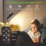 YiLaie LED Wandleuchte mit 4000mAh Akku – Kabellose Leselampe mit Touch & Fernbedienung – Bild 3