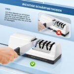 HIUYRFS Elektrischer Messerschärfer Profi 3-Stufen – 30 Sekunden Schärfen für Küchenmesser – Bild 8