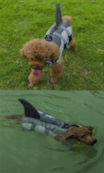 AOKAY Hundeschwimmweste Hai Grösse S – Rettungsweste mit Sicherheitsgriff für Hunde – Bild 3