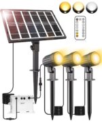 CLY Solar Strahler mit Fernbedienung 2700K-6000K – IP66 Gartenleuchte mit 5000mAh Akku