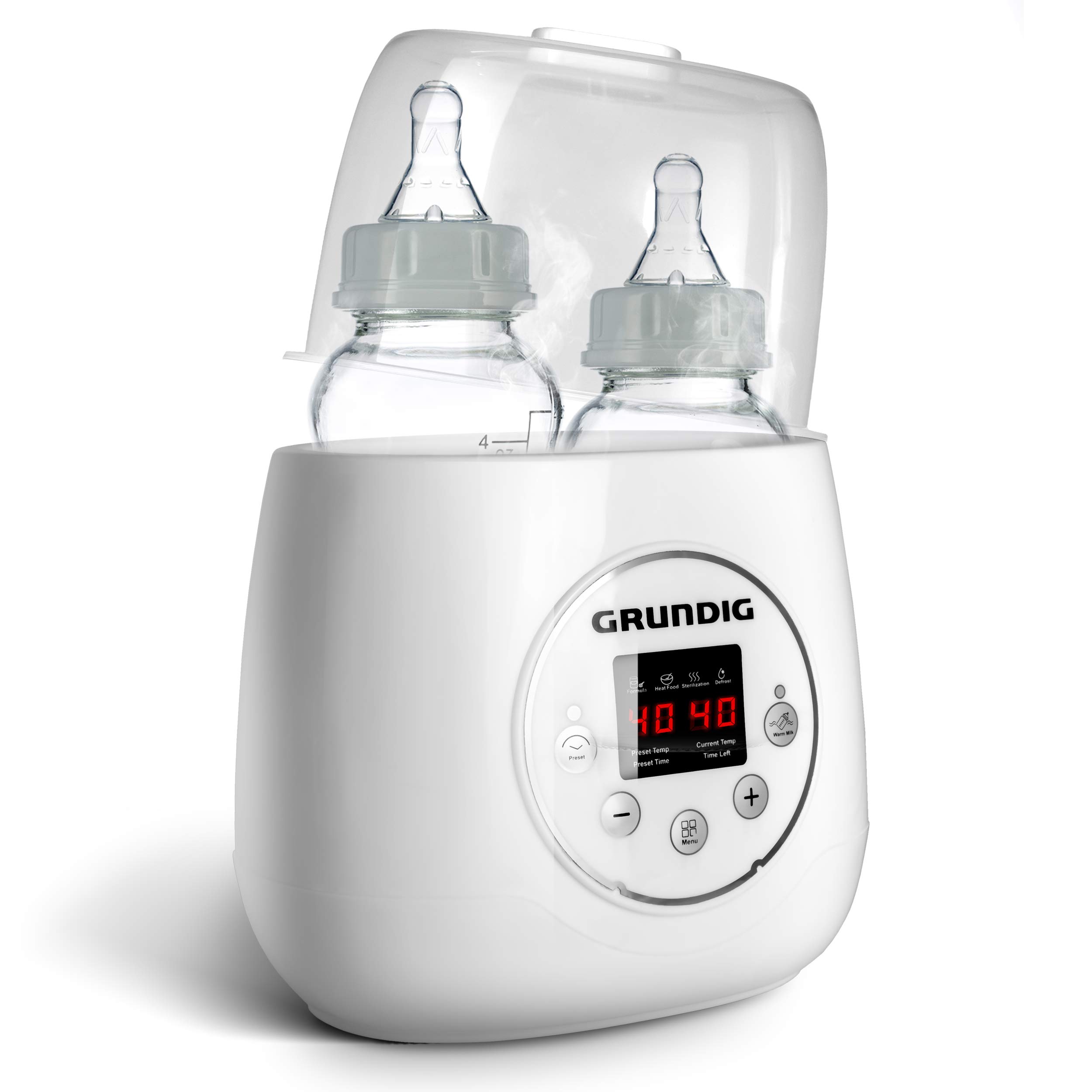 Grundig 3in1 Flaschenwärmer – Anti-Bauchweh-Automatik mit integriertem Sterilisator