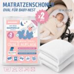 2er-Set Matratzenschoner 35x75 cm Oval – Wasserdicht & Atmungsaktiv mit BI-OME für Babys – Bild 2