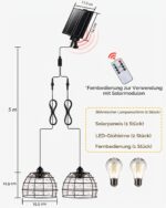 FabStyl Solar Hängeleuchte Boho-Design – 2er Set mit Fernbedienung & Timer für Garten – Bild 4