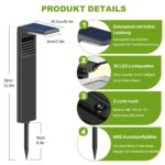 Boadw Solar-Wegeleuchten 6er Set mit 2 Helligkeitsmodi – IP64 Gartenbeleuchtung für Aussen – Bild 5