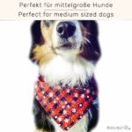 MONKIMAU Hundehalstuch Weihnachten Weiss – Baumwoll-Dreieckstuch für grosse Hunde – Bild 3