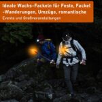 10er Set Gartenfackeln 42cm mit Wachstropfenfänger – 45 min Brenndauer für Outdoor-Events – Bild 5