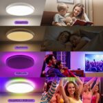 Taipow LED-Deckenleuchte 24W RGB Farbwechsel – Dimmbar mit Fernbedienung Ø30cm – Bild 7