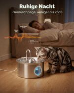 Dctrod Katzenbrunnen Edelstahl 2.6L – Automatischer Trinkbrunnen mit Filtersystem für Katzen & Hunde – Bild 3