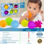 ROHSCE 6er Set Babys Sensorbälle mit Strukturen – Motorische Entwicklung & Taktile Stimulation – Bild 3