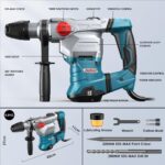 ENEACRO 4001WP SDS-MAX Bohrhammer 1500W – 12 Joule Abbruchhammer mit 3 Funktionen – Bild 3