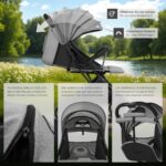 tectake® Buggy Kinderwagen 0–3 Jahre – Faltbarer Reisebuggy mit Sonnenverdeck & 5-Punkt-Gurt – Bild 6