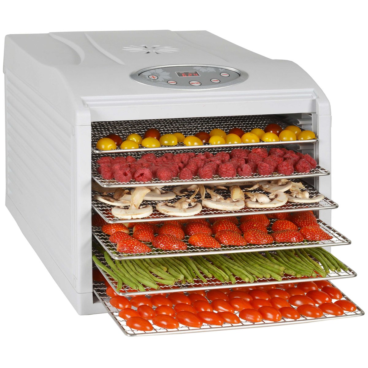 Kitchen Chef Obst- & Gemüsedörrer 6 Tabletts 500W – Profi-Dörrgerät kys-333b