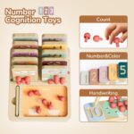 TOP BRIGHT Montessori Mathe-Lernspielzeug ab 3 Jahren – 2-in-1 Zählbrett & Zahlenübungen – Bild 5