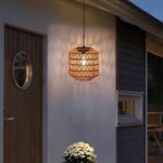pearlstar Solar-Hängeleuchte Boho Rattan – Wetterfeste Gartenlampe mit Metallkette – Bild 7