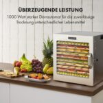 Klarstein Captain Jerky 110 Dörrautomat – 1000 W Dörrgerät mit Edelstahl für Obst, Gemüse & Fleisch – Bild 2