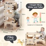 labebe Lernturm klappbar 3 in 1 – Montessori Learning Tower mit Kreidetafel ab 1 Jahr – Bild 2