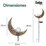 Gadgy 2er Set Solarlaternen – Elegante Gartenleuchten mit Mond-Design für Aussen – Bild 4