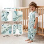 Yukkidds Baby Sommerschlafsack 80 cm mit Füssen 0.5 Tog – 100% Baumwolle für 18-36 Monate – Bild 5
