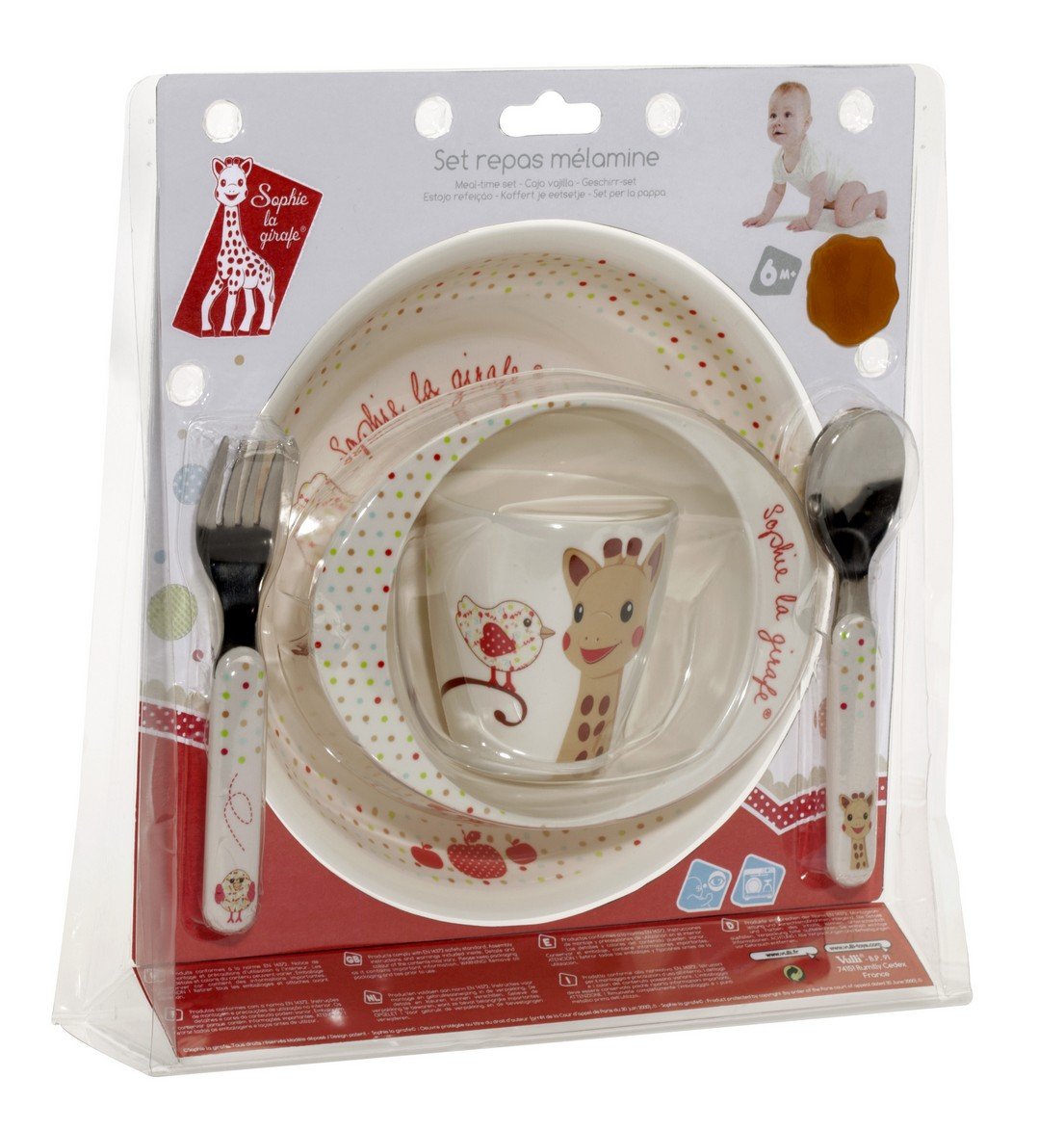 Sophie la Girafe Fresh Touch Melamin-Menüset Kiwi – Kinderbesteck für Babys ab 6 Monaten