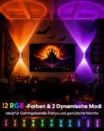 GOODEA Akku Wandleuchte mit Bewegungsmelder – 12 RGB Farben, 90 Tage Laufzeit, 4er Set – Bild 2