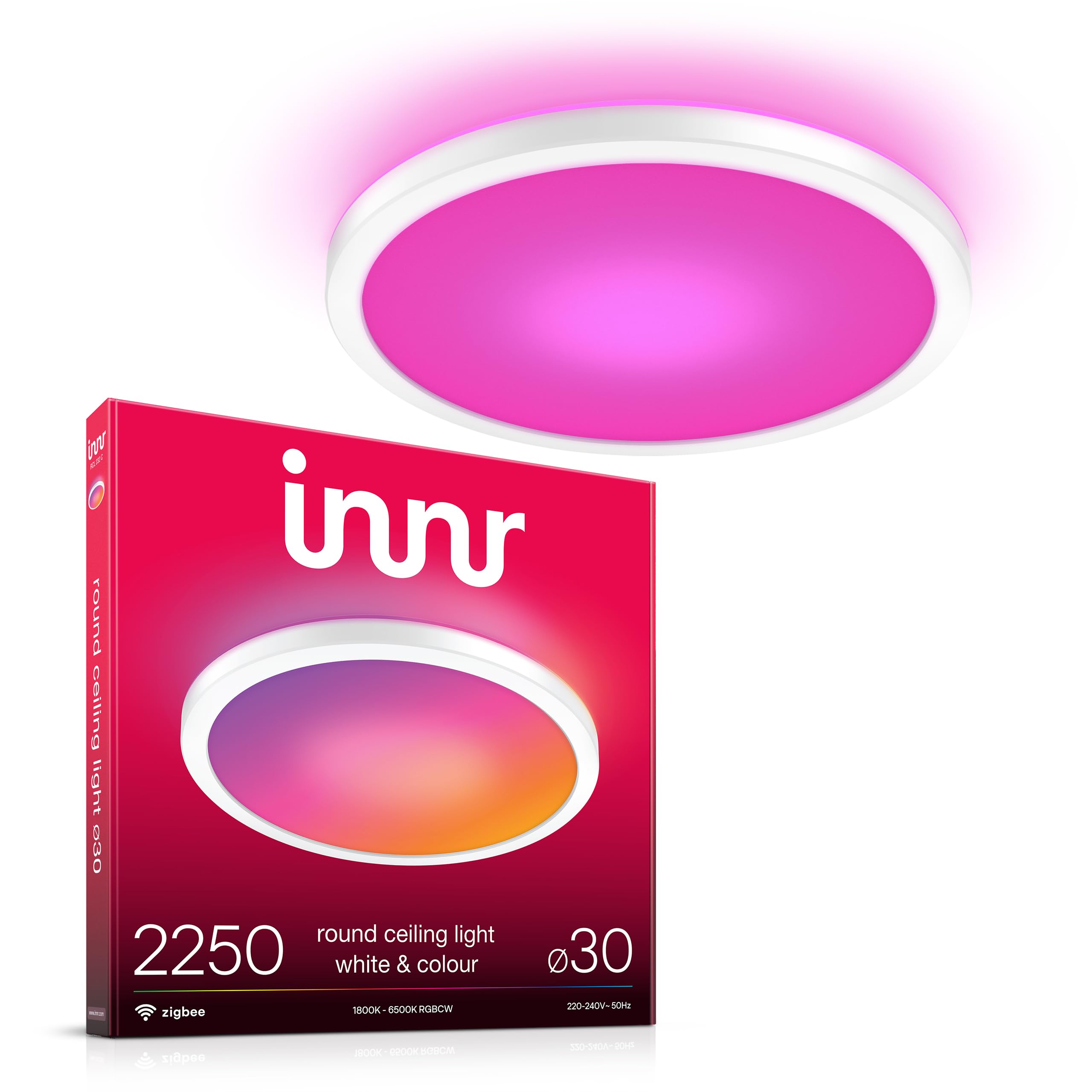 innr Smart Deckenlampe 30cm – 16 Mio. Farben, Zigbee & Sprachsteuerung für Zuhause
