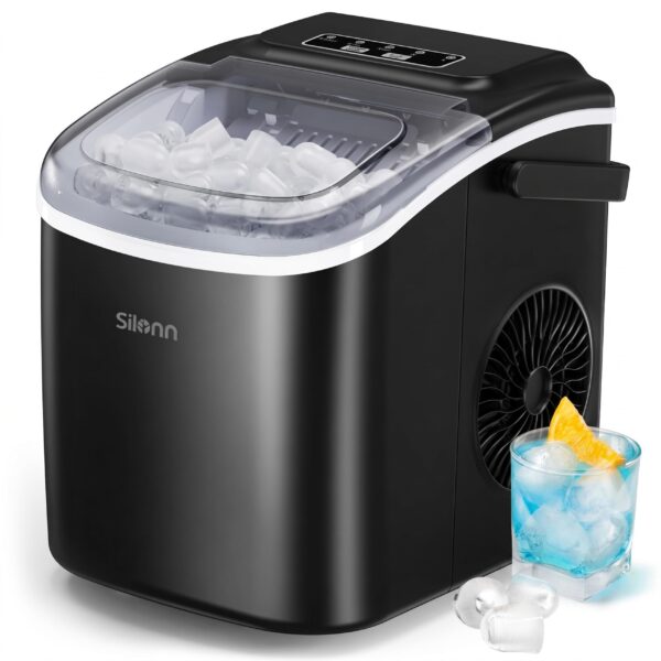 Silonn Eiswürfelmaschine 12 kg/24h – Eiswürfelbereiter mit 2 Größen & Selbstreinigung