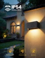 Ledronix LED Wandlampe mit G9 Austauschlampe – IP54 Aussen-Wandleuchte mit einstellbarem Lichtstrahl – Bild 4