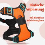 rabbitgoo Hundegeschirr L Orange – Anti-Zug mit 3 Schnallen für grosse Hunde – Bild 4