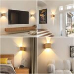 Doughelec LED Wandleuchte Holz 6W Warmweiß 3000K – Vintage Flurlampe mit einstellbarem Abstrahlwinkel, 2er-Set – Bild 6