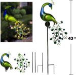 JJALIGHTS Solar Gartenleuchte Pfau – Wasserdichte Deko-Leuchte für Terrasse & Hof – Bild 7