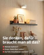 EZVALO Akku-Wandleuchte mit Fernbedienung – 360° drehbar, 3 Farbmodi, USB-C aufladbar – Bild 2