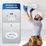 QOJUX LED Deckenleuchte Ø30cm 12W 2600lm 4000K – IP54 Flach Rund für Badezimmer – Bild 6