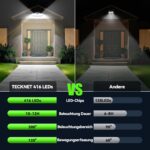 TECKNET Solarleuchte mit Bewegungsmelder 416 LED – 4200 lm für Garten & Terrasse (4er Set) – Bild 3