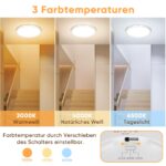 NIBSHOOM LED Deckenleuchte 30cm mit Radar-Bewegungsmelder IP44 – 24W Smartlight für Innen – Bild 3