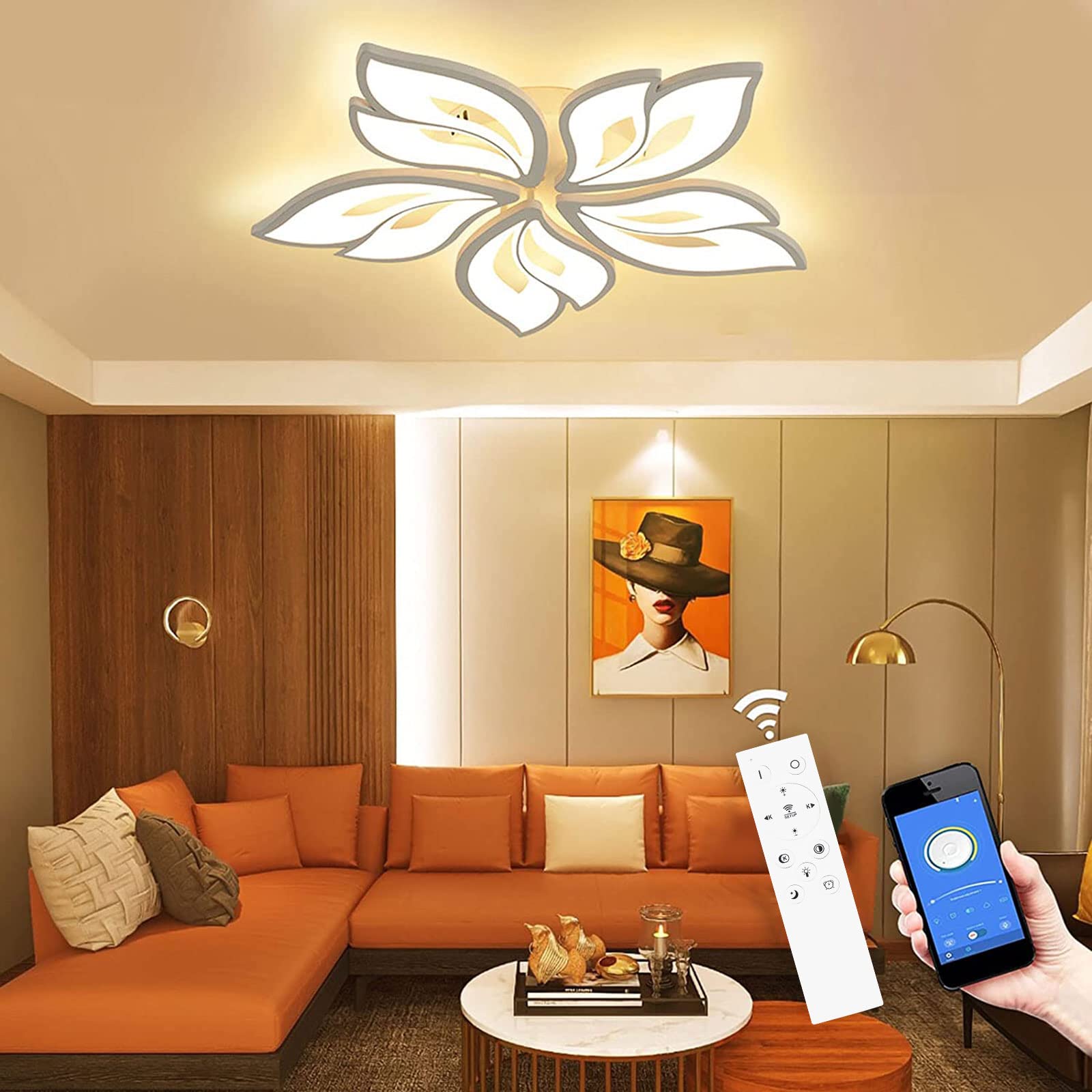 LED Deckenleuchte dimmbar 40W – Farbwechsel mit Fernbedienung & App für Wohnzimmer
